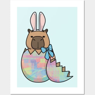 Capybara Bunny Hatching Easter Egg Posters and Art